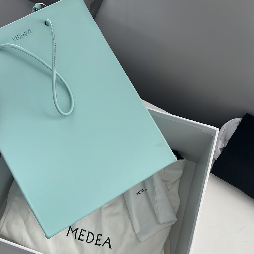 Medea Tall Tonal Logo Bag in Celeste